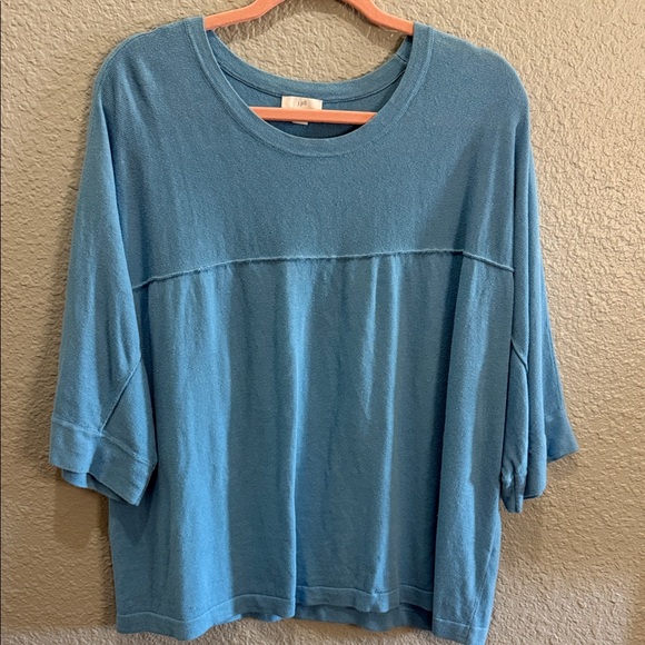 J. Jill Tops - J. Jill Blue Women's Relaxed Crewneck Linen Blend Sweater size XL